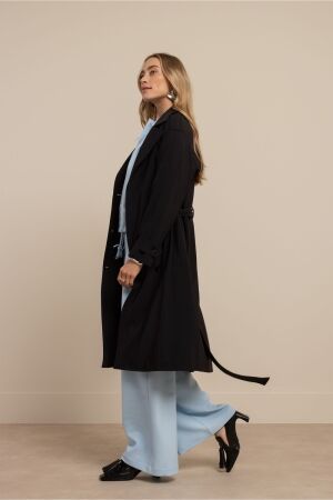 Studio Anneloes Studio Anneloes laurine bonded trenchcoat 13591 Zomerjassen 9000 black