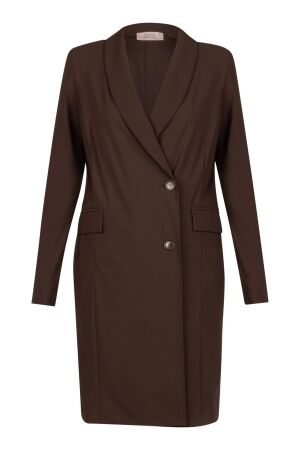 Studio Anneloes Studio Anneloes river blazer dress 13559 Jurk 8700 espresso