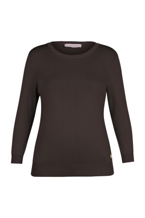 Studio Anneloes Studio Anneloes luna 3/4 slv pullover 13604 Trui korte mouw 8700 espresso