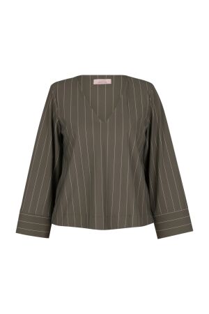 Studio Anneloes Studio Anneloes cilou stripe top 13473 T-shirt Lange mouw 7414 new army/kit