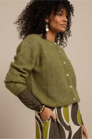 Studio Anneloes Studio Anneloes bibi spring cardigan 13522 Vest 2900 dark lime
