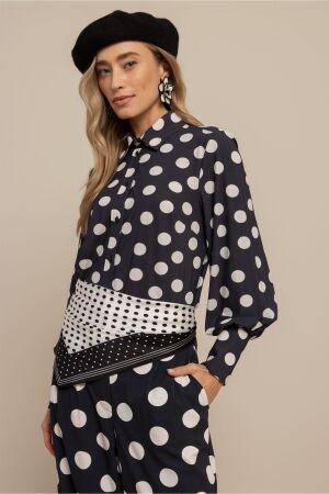 Studio Anneloes Studio Anneloes rensje polkadot blouse 13494 Blouse 6914 darkblue/kit