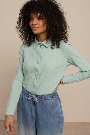 Studio Anneloes Studio Anneloes poppy hearts shirt 13548 Blouse 7700 light sage green