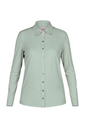 Studio Anneloes Studio Anneloes poppy hearts shirt 13548 Blouse 7700 light sage green