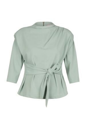 Studio Anneloes Studio Anneloes hailey twill top 13552 T-shirt Korte mouw 7700 light sage green