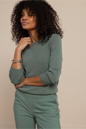 Studio Anneloes Studio Anneloes luna 3/4 slv pullover 13604 Trui korte mouw 7600 dark sage green