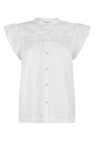 Tramontana Tramontana short-sleeve blouse lace tapes  a08-20-301 Blouse 001100-offwhite