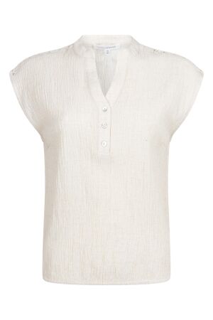 Tramontana Tramontana puckered sleeveless top  c08-20-401 Tops en Singlets 006801-stonemelange