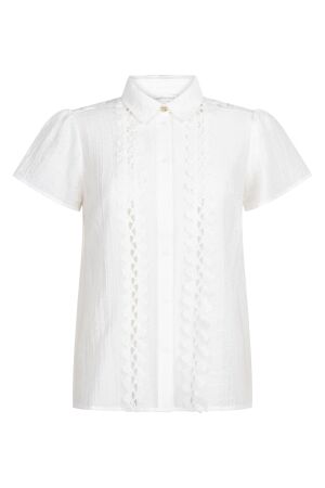 Tramontana Tramontana short-sleeve blouse lace tapes  c19-20-301 Blouse 001100-offwhite