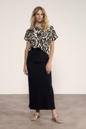 Tramontana Tramontana maxi skirt cotton slub e02-20-201 009000-black