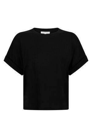 Tramontana Tramontana top cotton slub  e02-20-401 T-shirt Korte mouw 009000-black