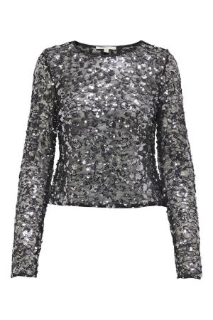 Only Only onlpalema ls lace sequin top wvn T-shirt Lange mouw silver