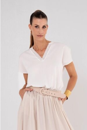 Maicazz Maicazz tosina top su26.60.312 T-shirt Korte mouw offwhite