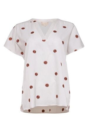 Maicazz Maicazz tosina top su26.60.312 T-shirt Korte mouw offwhite orange