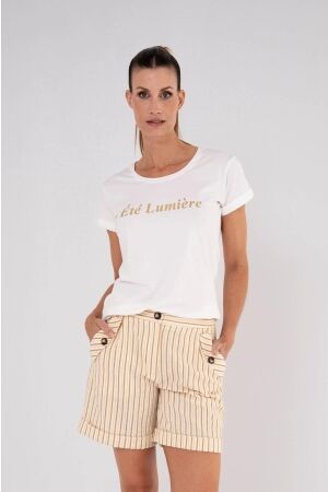 Maicazz Maicazz onora t shirt su26.75.030 T-shirt Korte mouw offwhite gold