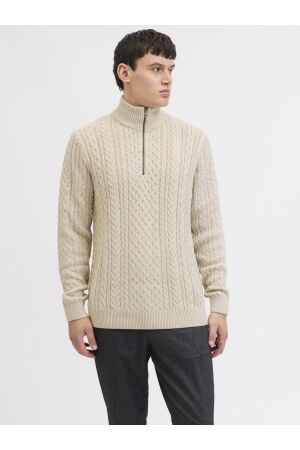 Jack & Jones Jack & Jones jprblusean knit cable half zip sn Trui silver lining