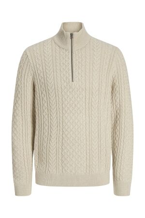Jack & Jones Jack & Jones jprblusean knit cable half zip sn Trui silver lining