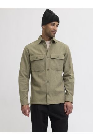 J&J Premium J&J Premium jprrayle melange solid l/s overshirt sn Overshirt aloe
