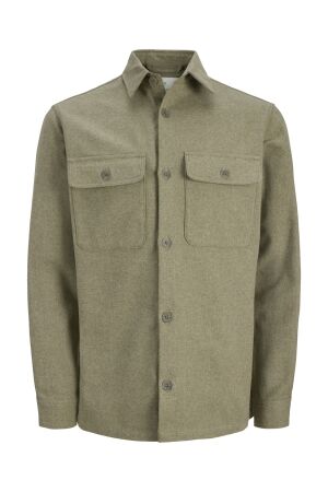 J&J Premium J&J Premium jprrayle melange solid l/s overshirt sn Overshirt aloe