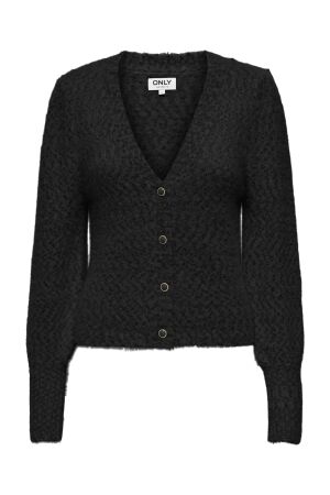 Only Only onlrosette ls cardigan cs knt Vest black dtm glitter/dtm button w. gold