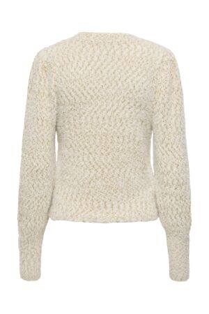 Only Only onlrosette ls cardigan cs knt Vest egret pale gold glitter/ dtm button w. gold