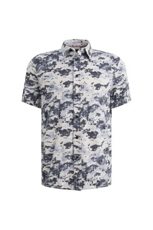 PME Legend PME Legend skynight s/s aop abstract cloud on pique jersey ps Overhemd 5301 vintage indigo