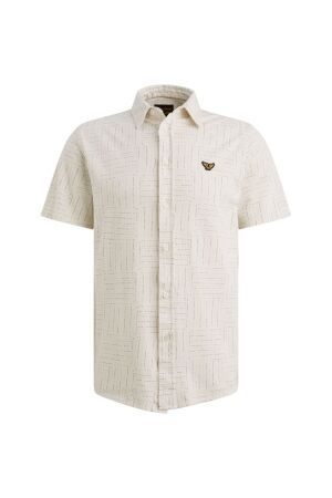 PME Legend PME Legend skynight s/s aop airstream on jersey pique psis260 Overhemd 7001 egret