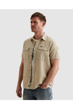 PME Legend PME Legend wrenchmen 2 tone mattweave ctn/linen psis2604214 Overhemd 6001 spray green