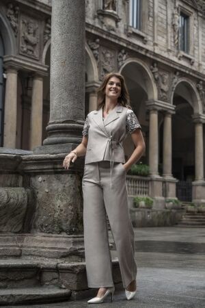 Elvira Casuals Elvira Casuals trouser zenzi e1 26-036 Broek 1056 creme melange