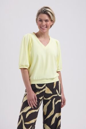 LADY DAY LADY DAY amie-v l24.375.3222 T-shirt Korte mouw butter yellow