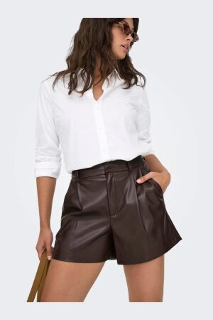 Only Only onlsmooth hw faux lea shorts pnt 2 Korte broeken seal brown