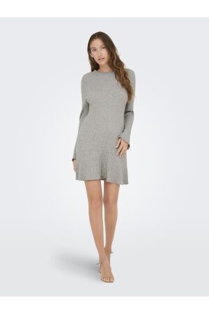 Only Only onlmichella ls o-neck dress knt noos Jurken medium grey melange