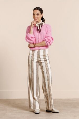 Studio Anneloes Studio Anneloes lexie pinstripe trousers 13637 Broek 2217 latte/ecru