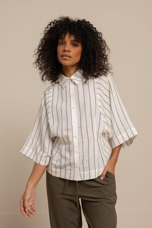 Studio Anneloes Studio Anneloes fabienne stripe blouse 13644 Blouse 1174 offwhite/new army