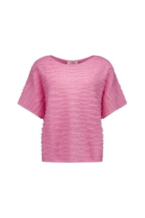 Studio Anneloes Studio Anneloes lenti fringe pullover 13691 Trui korte mouw 4400 pop pink