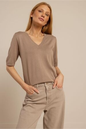 Studio Anneloes Studio Anneloes truida pullover 13694 Trui korte mouw 2200 latte