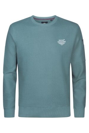 Petrol Petrol sweater round neck m-1060-swr317 Sweater 6180 oil green