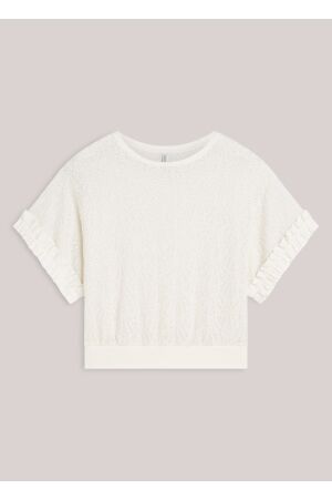 Summum Summum top open jaquard 3s5297-30757 T-shirt Korte mouw 115 off white