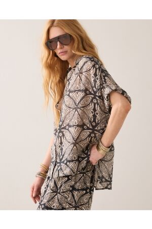 Summum Summum blouse ethnic print 2s3498-12447 Blouse 990 black