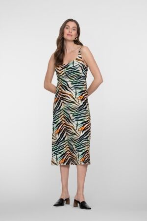 Geisha Geisha dress long spaghetti aop 67421-60 noelle Jurk 775 pr.03-26-2 brown/green