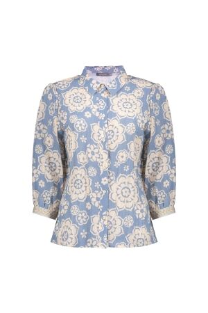 Geisha Geisha blouse 63466-20 Blouse 600 light blue/off white