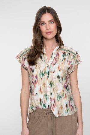 Geisha Geisha blouse 63457-20 Blouse 602 aqua/sand