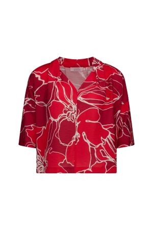 Studio Anneloes Studio Anneloes eve flower top 13663 T-shirt Korte mouw 4028 ruby red/coral red