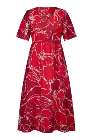 Studio Anneloes Studio Anneloes fransje flower dress 13664 Jurk 4028 ruby red/coral red