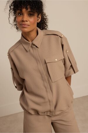 Studio Anneloes Studio Anneloes nellie waffle blouse 13666 Blouse 2200 latte