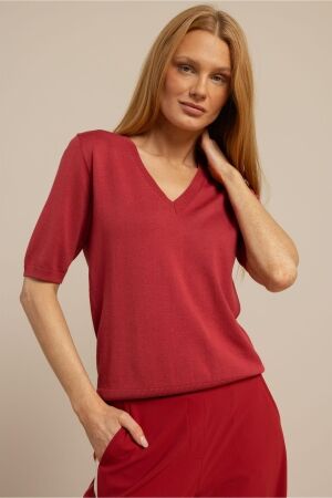 Studio Anneloes Studio Anneloes truida pullover 13694 Trui korte mouw 4000 ruby red