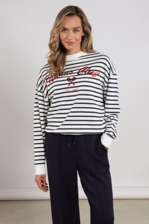 Nukus Nukus paige sweater stripe nks03033 Sweater white/blue