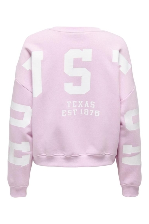 Only Only onlsweat l/s back/sleeve print swt noos Sweater winsome orchid
