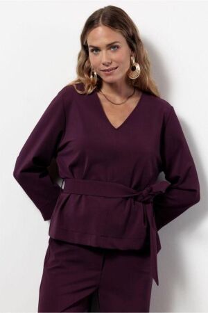 Studio Anneloes Studio Anneloes vesper twill top 13361 Longsleeves blackberry