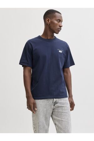 Jack & Jones Jack & Jones jjedover graphic tee ss crew neck sn 12288005 Print T-shirts 5034517 navy blazer 01